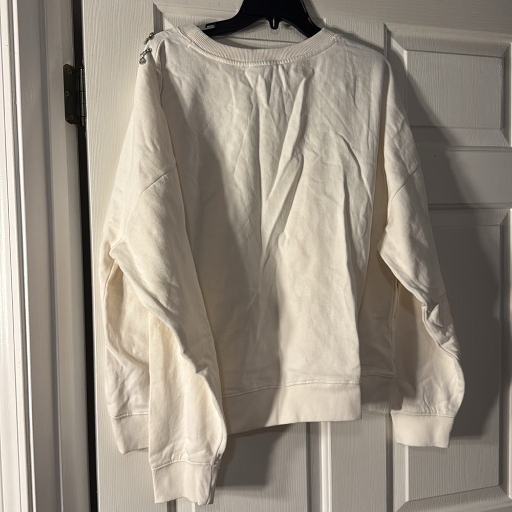 NWT! Anthropologie Maeve Long-Sleeve Embellished Sweatshirt - Size XL 🏓 - Picture 8 of 9